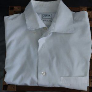 Men’s Arrow Athletic Fit White Button Down Shirt, Wrinkle Free